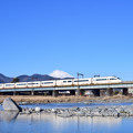 小田急線の冬 2022年2月 酒匂川と箱根登山線